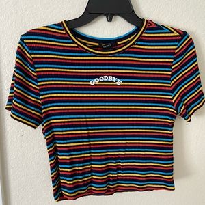 Forever 21 multi colored ribbed crop top